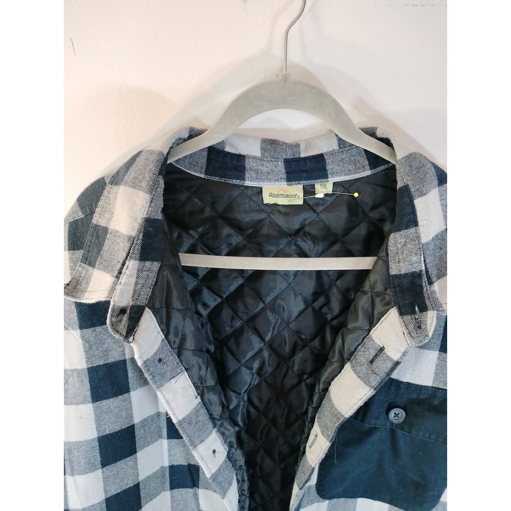Adventuridge Mens Quilted Flannel Shirt Jacket Buffalo Plaid (Upcycled)